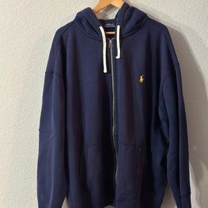 Polo Ralph Lauren Full Zip Hoodie Navy Blue Long Sleeve Hooded Sweatshirt 4XB